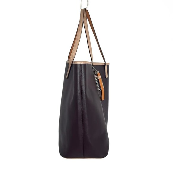 Auth COACH - F24841 Dark Brown Beige PVC Leather Tote Bag - Picture 5 of 11